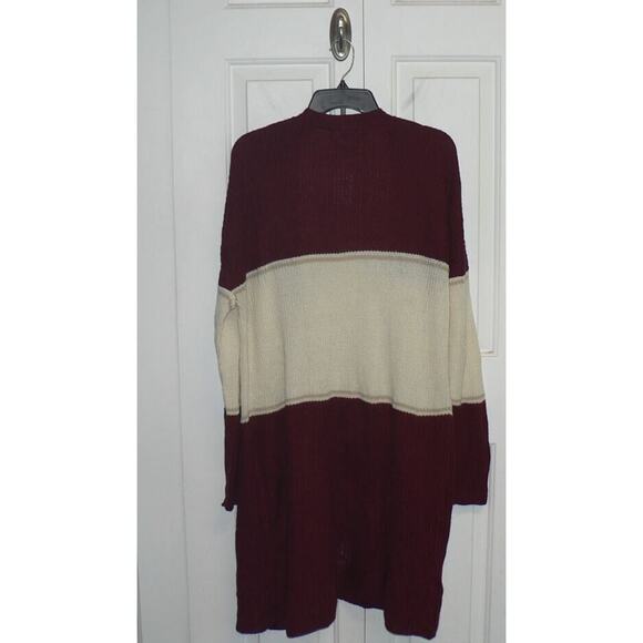 Sanctuary Women's Long Sleeve Shaker Stich Cardigan in Garnet Large MSRP $119 - Picture 4 of 5